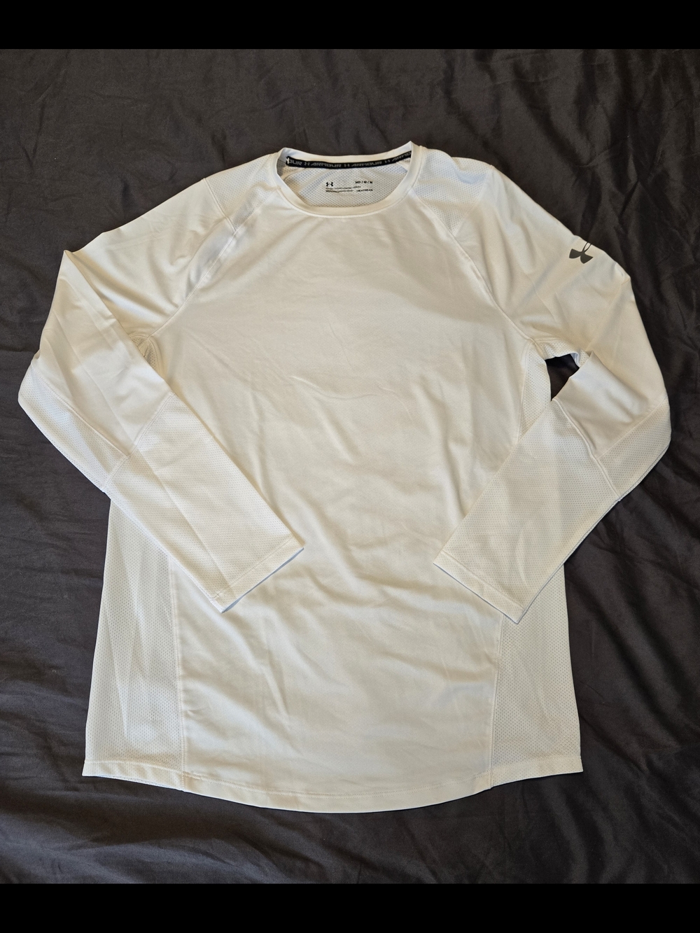 Under Armour HeatGear Men’s Long Sleeve Performance Shirt In White. M